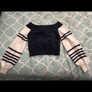 Cropped off the shoulder sweater